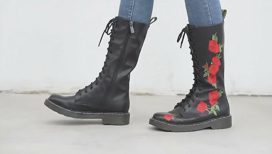 Anfibi Ricamati Pelle – Ribellione Romantica