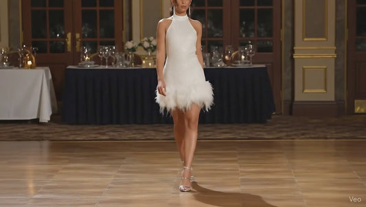 Mini Abito Paillettes e Piume – L'Icona della Festa