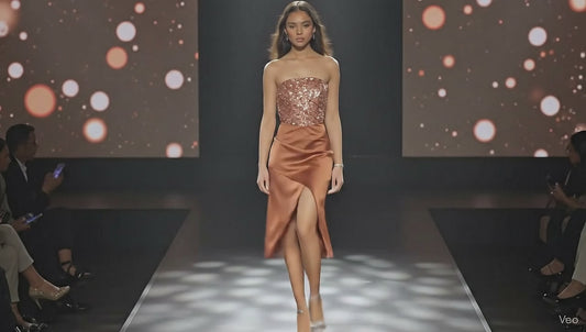 Abito Elegante con Paillettes e Spacco Laterale