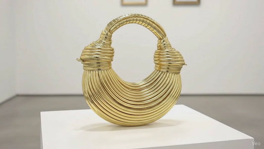 Borsa Sottospalla Scultorea Effetto Metallico – Design Moderno